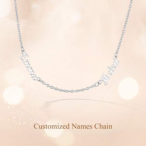 Custom4U Custom Name Necklace Personalized for Women Sterling Silver/18K Gold Plated Nameplate Necklaces Customized Jewelry Gifts for Birthday Anniversary3