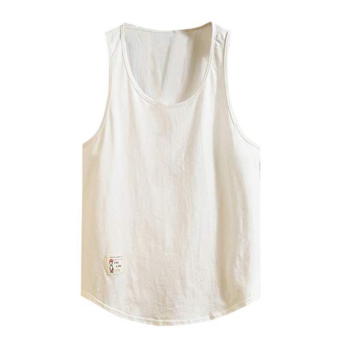 Débardeur pour Homme - sans Manches - pour Le Sport - avec Fonction - pour Le Fitness, la Gym, Le Bodybuilding - Blanc - XXXXXL