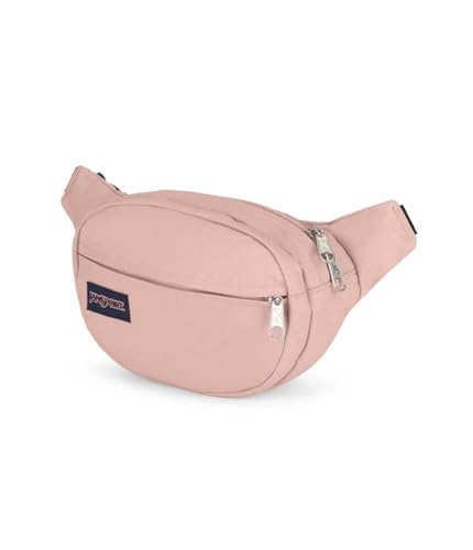 Image of JanSport Fifth Avenue Fanny Pack Crossbody Bags for Women, Men - Stylish, Durable Waist Bag with Adjustable Belt, Main Zippered Pocket, Quick Stash Pocket, Travel Essentials, Misty Rose