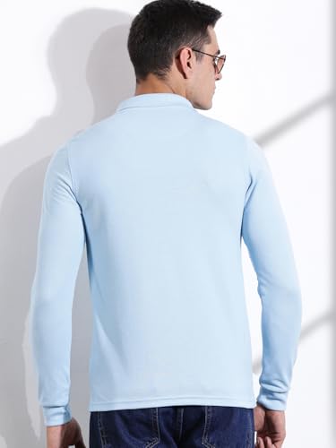 Image of Thomas Scott Men's | Solid | Full Sleeve | Regular Fit | Cotton Blend | Polo Collar | Casual Tshirt