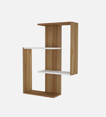Image of ALEN Multipurpose Modular Wall Racks /Shelves /Organiser /Decor Particle Board Wall Shelf (Number of Shelves - 4, Beige, White)