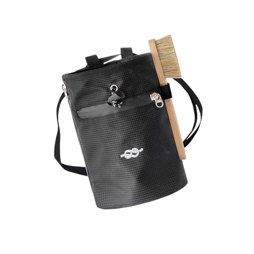 GMBYLBY Rock Climbing & Bouldering Chalk Bag Climbing Chalk Bag Adjustable Waist Bag Strap Zippers Storage Pocket & Brush Holder