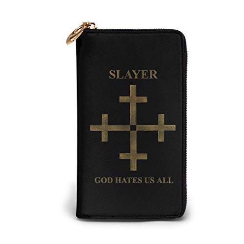 Preisvergleich Produktbild JHGFG Echtes Leder Geldbörsen mit Reißverschluss Geldbörse Reisetasche um Kartenhalter Organizer Clutch Bag Black