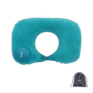 Inflatable Travel Pillow, Neck Pillow for Travel, Inflatable Neck Pillow, Plane Pillow, Blow Up Pillow, Cars, Airplane, Bathtubs, and Small Bags, Airplane Pillow for Neck, Camping