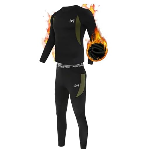 MEETYOO Conjuntos térmicos Hombre, Deportes Ropa Interior térmica Aire Libre Base Layer Thermo Function Ropa Deportiva de Invierno para Running Ciclismo Esquí