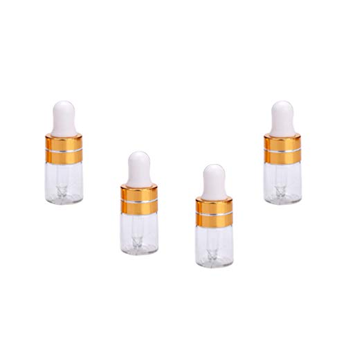 PIXNOR Frascos Conta-Gotas de Vidro Transparente 50Pcs 2Ml Frascos Rolantes de Óleo Essencial Recarr