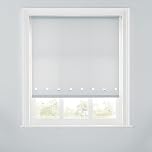 Premium Trimmable Square Eyelet Roller Window Blind – Light Filtering Fabric,Easy Fit,Child Safe Chain for Bedroom,Kitchen,Living Room. 3FT - GREY - 90cm (W) x 170cm (L) | 35.4" (W) x 66.9" (L)