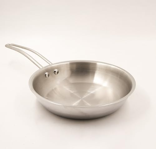 Image of Spillbox Stainless Steel Sandwich Triply Kadhai|Kadai|Wok|Nonstick 3-Layer Body| Steel Cookware|Induction safe|Dishwasher Safe|Food Grade |Heavy |FryPan |Curry |Stirfry|Deepfry-FryPan (Med - Dia:24cm)