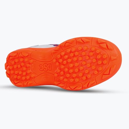 DSC Boys Beamer Cricket Shoes (Fluro Orange, White, 2 UK)