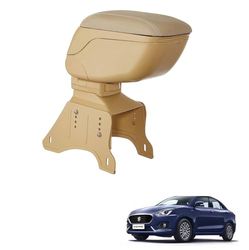 Kozdiko Car Centre Console Hand Armrest Beige Compatible with Maruti Suzuki Dzire (2017-Present)