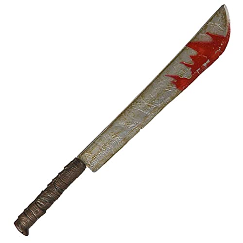 FIESTAS GUIRCA | Machete de Juguete con Sangre - Accesorio de Disfraz para Halloween y Fiestas Temáticas - Arma Blanca Falsa para Terror - Ideal para Adultos y Jóvenes - Metálico y Rojo