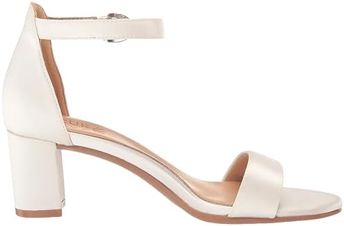 Naturalizer Womens Vera Ankle Strap Block Heel Dress Sandal Pearl White Satin 6.5 W | Image 5