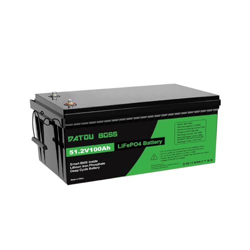 DATOUBOSS 48V 100Ah LiFePO4 Golf Cart Battery with 16S LiFePO₄ cell 48V 100AH Lithium Battery with...