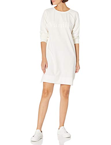 The Drop Women's Ecru Oversized Logo Sweatshirt Dress Dress, -Ecru, XXS