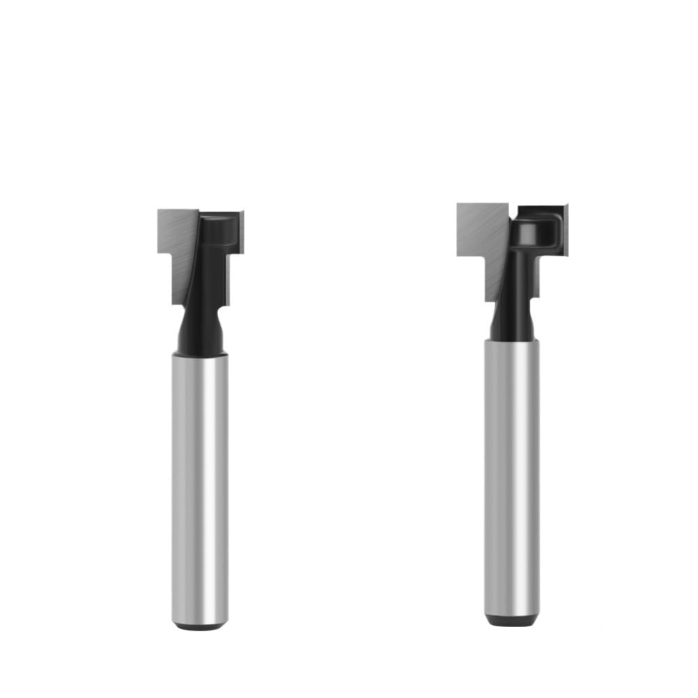 Ptrecniok One Color T-Slot Milling Cutter， 2Pcs 6Mm/6.35Mm Carbide-Tipped Keyhole Cutter(6.35Mm)