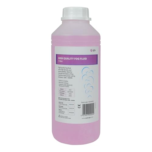 QTX Fog Fluid High Density Smoke Machine Liquid Professional Water-Based Fog Juice for DJ Stage Disco Halloween & Party Fog Effects Clean Low Odour Mist for Most Foggers 1 Litres