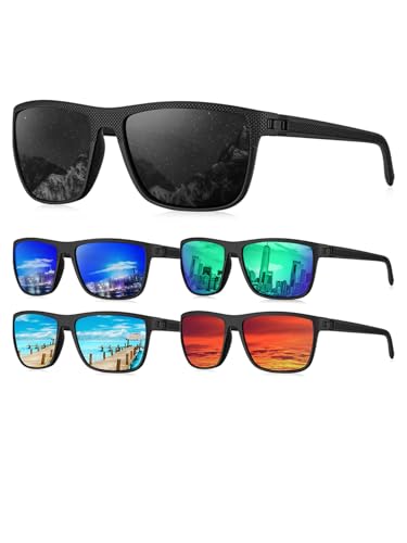 Sunglasses for Men, Classic Mens Sun glasses for Driving, Cycling, Golf, Fishing, 6PACKS