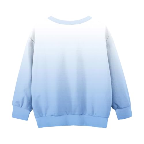 Girls Gradient Crewneck Sweatshirt Long Sleeve Loose T-Shirts Kids Casual Pullover Tee Tops with Pocket for Boys 2-12 Years4