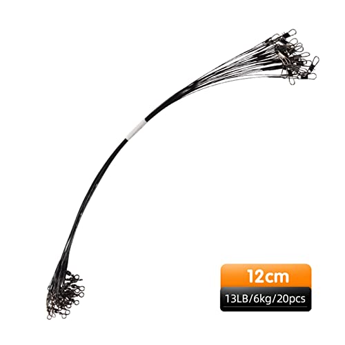 Vislijn Anti Bite Steel Fishing Line 15cm-30cm Steel Draadleider met Swivel Fishing Accessoire Lead Core Leash Fishing Draad Sterk en betrouwbaar, gemakkelijk mee te nemen (Color : Black-12cm-20pcs) - Image 3