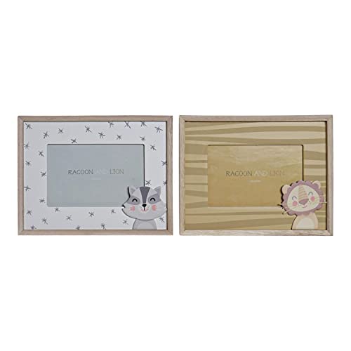 Marco De Fotos Dkd Home Decor Animales Madera Mdf (2 Pcs) (22.5 X 1.5 X 17.5 Cm)