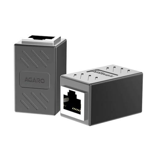 Image of AGARO Cat8 Ethernet Extender Female to Female RJ45 Coupler Adapter, 8P8C Inline LAN Connector for Cat6 /Cat7 /Cat8 Cable Extension, Network Cable Joiner, High-Speed, Stable Connection, Pack of 1