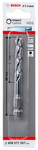 Image of Bosch Professional Impact Control HSS Twist Drill Bit (for metal, 5.5 x 57 x 98 mm, accessories for impact drills)
