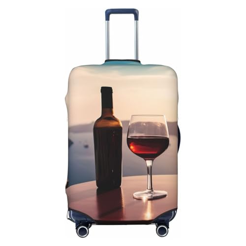 Travel Luggage Covers For Suitcase, Greek Wine Elastic Suitcase Protector Washable Anti-Scratch Suitcase Baggage Cover Luggage Protector Fits 18-32 Inch Luggage
