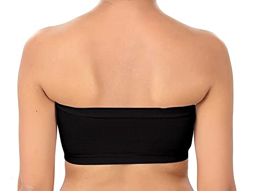 Image of SHINOWHITE Women's Non-Padded, Non-Wired Nylon and Spandex Seamless Tube Bra (Free Size) (Size 28 to 36),MULTIOLOR