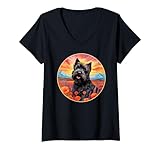 Photo Gallery donna carino bouvier des flandres fiore montagna tramonto cucciolo cane maglietta con collo a v Photo Gallery donna carino bouvier des flandres fiore montagna tramonto cucciolo cane maglietta con collo a v