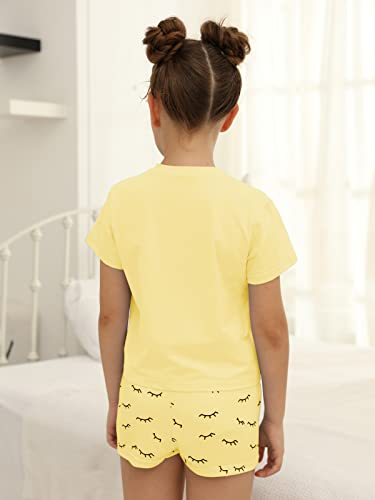 Image of Kingdenergy Girls Summer Cute Print Shorts Set T-Shirt and Short Pant 2 Piece Outfits Clothing Sets
