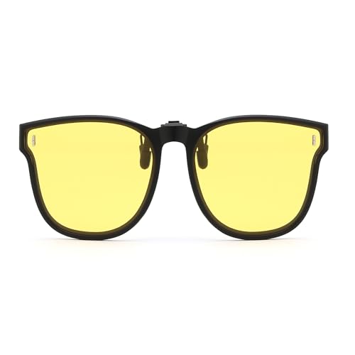 Image of FEISEDY Polarized Clip On Sunglasses Over Prescription Glasses Men Women Fit Flip Up B4177
