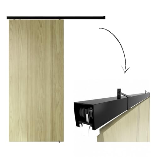 Kit p/Porta de Correr 4 Roldanas - Trilho 1,60 M - Porta até 82cm - Alumínio PRETO