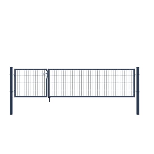 Home Deluxe - Doppelflügel Gartentor ADITUS - Anthrazit, 80 x 350 cm -...