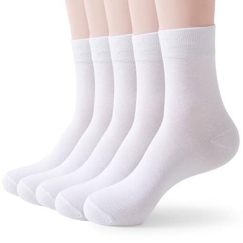 Wamicu Chaussettes Femme, 5 Paires Fines Chaussettes Unisexes en Coton Peigné de Sport Super Douces Respirantes, Taille 35-38
