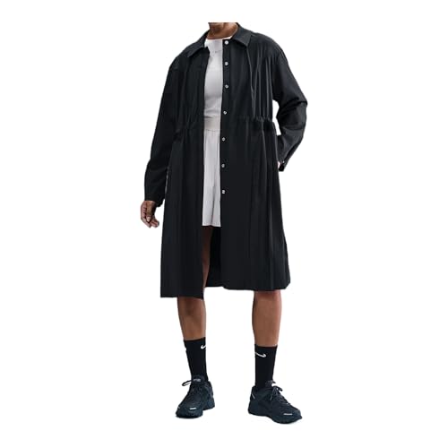 Image of Nike 24.7 PerfectStretch Women's Dri-FIT Oversized Trench Coat (Black /Dark Smoke Grey)