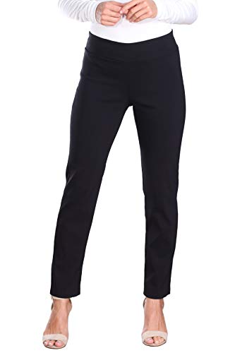 Popana Womens Stretch Pull On Dress Pants Ankle Length Work Casual - Made in USA X-Large Black