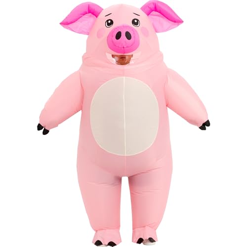 One Casa Inflatable Costume Adult,Blow Up Pig Suit,Full Body Animal Halloween Costumes for Men Women