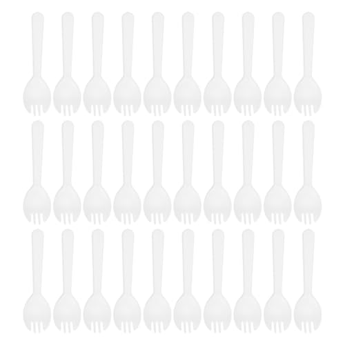 Generic 500個使い捨てミニデザートフォーク スプーン ? 耐久性プラスチック製 ケーキ アイス対応 パーティー 果物用