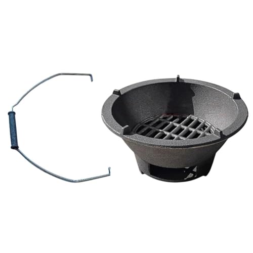 Buhdjfnke Estufa de Carbón de Hierro Fundido, Parrilla de Carbón Doméstica, Práctica Parrilla de Hierro Fundido para Jardín, Patio y Jardín.