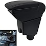YJYWZH Armrest Box for Toyota Yaris Hybrid 2015-2021 Center Storage Box Hand Centre Consoles with 4 USB Port Cup Holder Arm Rest Double-Layer Accessories Black (4 USB Black with Black Thread)