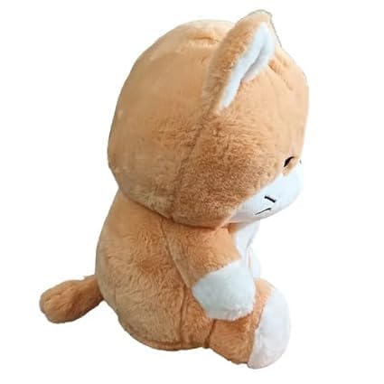 Image of Angry Cat Soft Toy Huggable Fish Kitty Teddy Bear Adorable Plush Toys for Kids & Babies Cuddly Animal Stuffed Toy Safe & Gifts for Toddlers, Boys & Girls (Angry cat 35cm