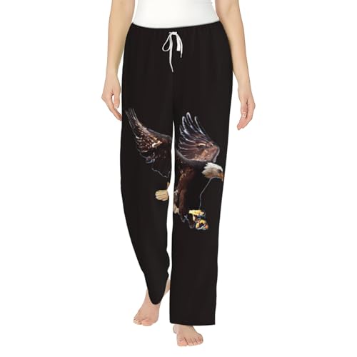 Pantalon de détente femme grande taille imprimé aigle élastique et doux