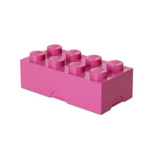 Room Copenhagen 40231739 Lego Brotdose mit 8 Noppen, Kleine Aufbewahrungsbox, Stiftebox, rosa, Bright Purple (Medium Pink)