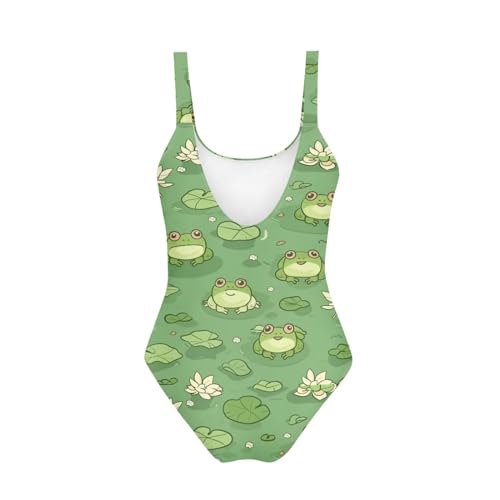 Girls One Piece Swimsuit Cute Bathing Suit for Teen Girls Crewneck Backless Swimwear2