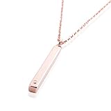 Vertical Name bar Initial Necklace/Gold Silver Rose Gold Plated/Dainty 4 side bar/Christmas Wedding...