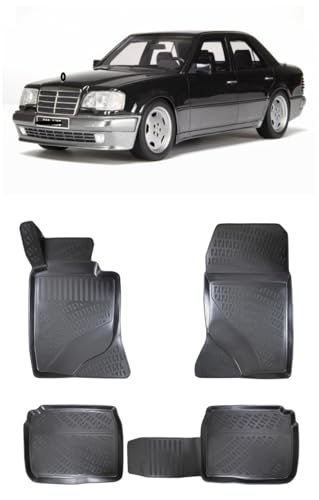 Generic Floor Mats Liner for Mercedes-Benz E-Class W124 (1986-1994) Waterproof 4D Molded Black 4Pcs
