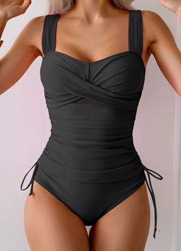 Image of B2prity Tankini Swimsuits for Women Tummy Control Two Piece Bathing Suit High Waisted Wrap Swim Suit with Bottom Swimwear