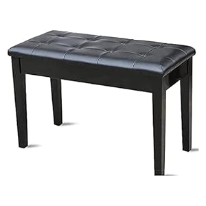 XIXIDIAN Piano-ontlasting,toetsenbordbank Double/Piano-bank met opslag en dikke kussen faux lederen gevoerde piano kruk…