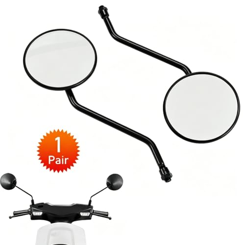 Espejos retrovisores para scooter con visión ampliada y compatibilidad de 10mm y 8mm 3