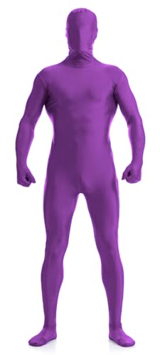 Howriis Full Bodysuit Unisex Spandex Zentai Costume - Stretch Adult Disappearing Man Body Suit for Halloween & Cosplay (Purple XXL)